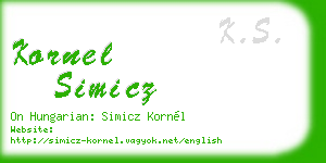 kornel simicz business card