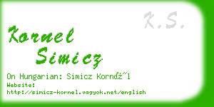 kornel simicz business card